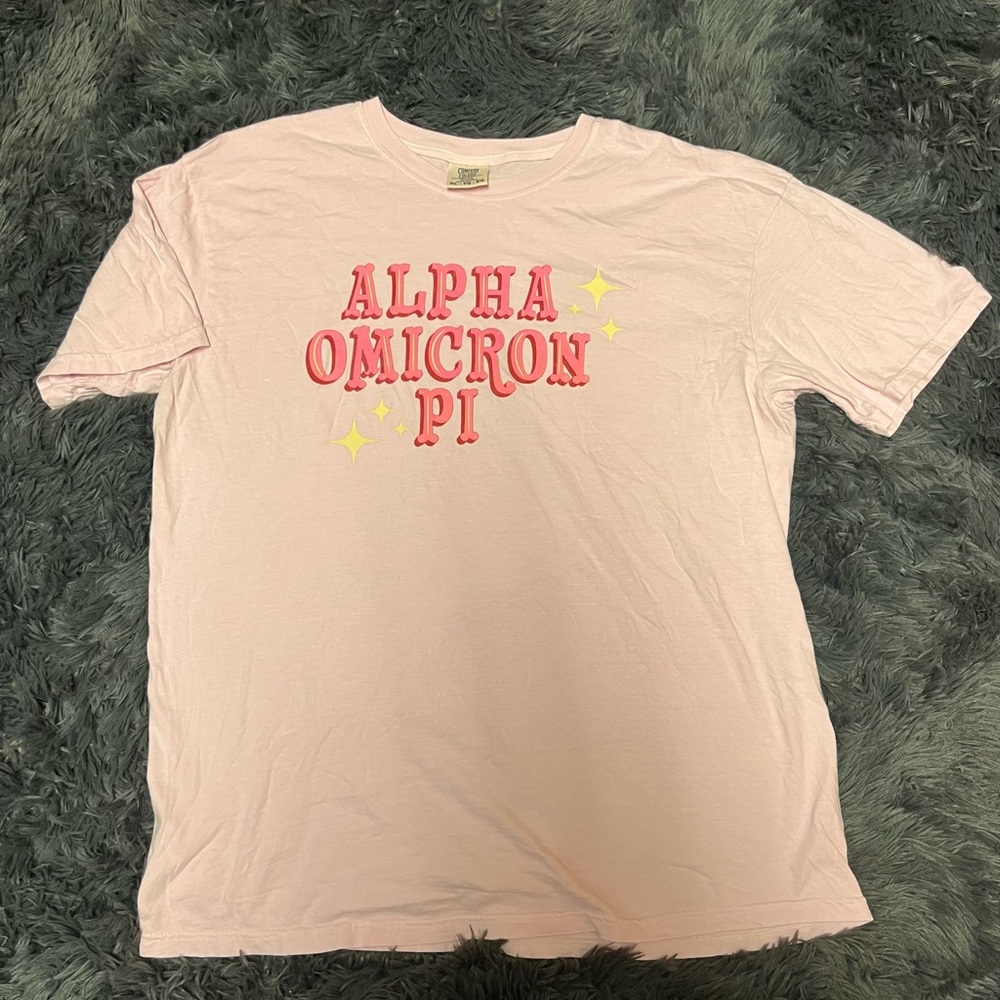 AOII Comfort Colors Oversized Light Pink Tee